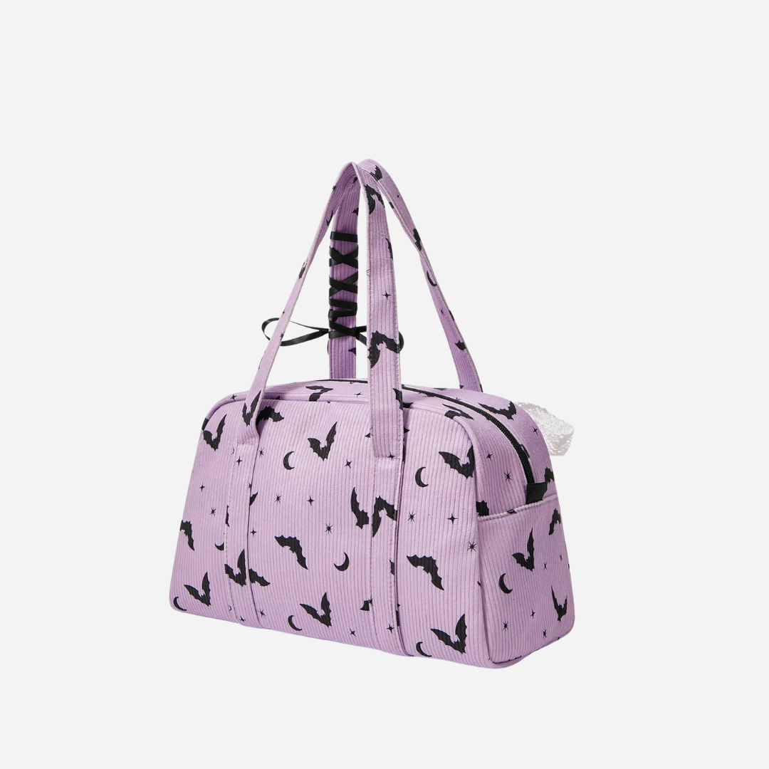 Corduroy Bat Print Handbag