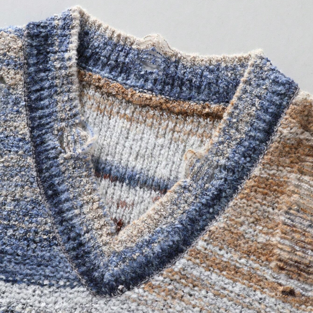 Sleeveless V-Neck Knit Pullover.