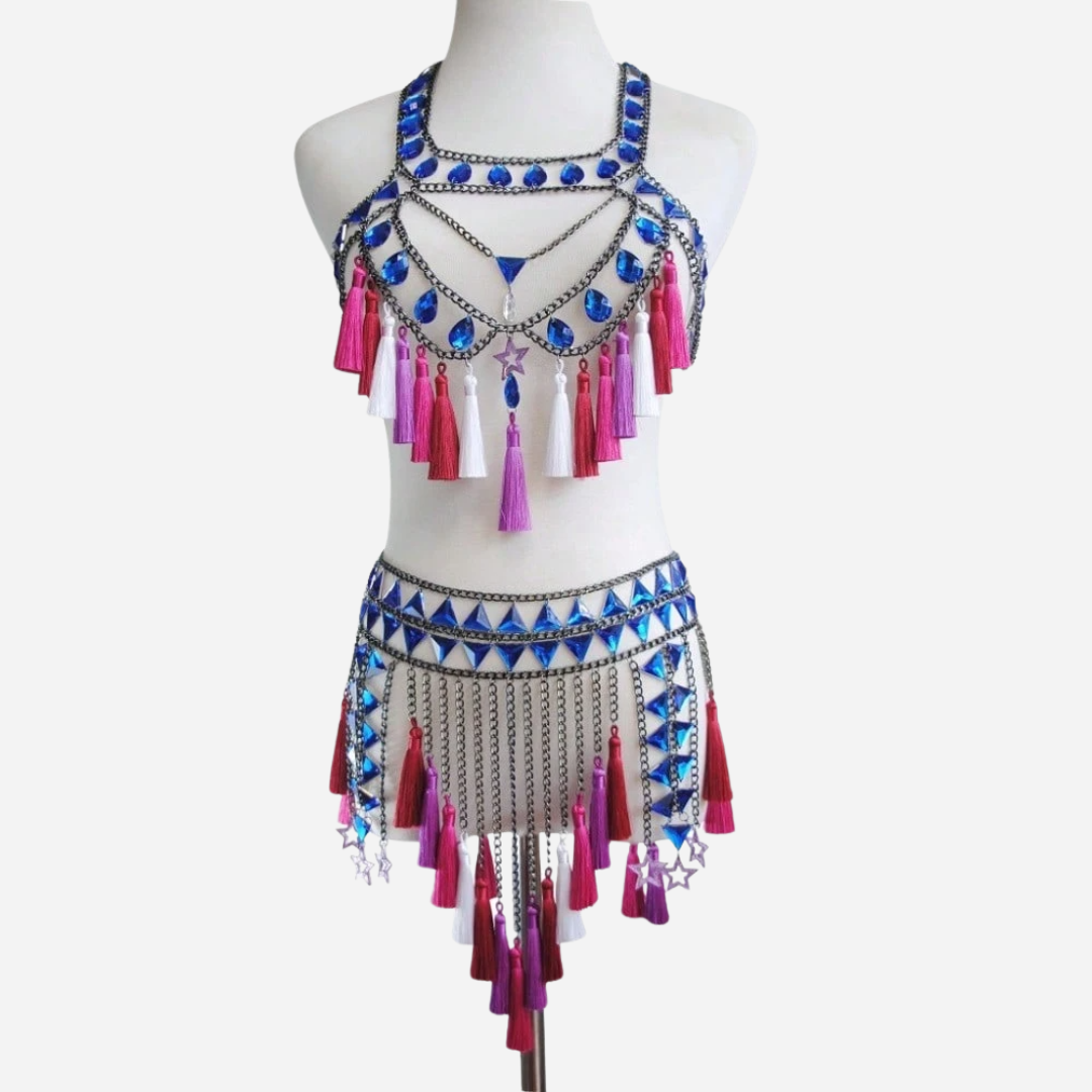 Festival Tribal Tassel Body Chain.
