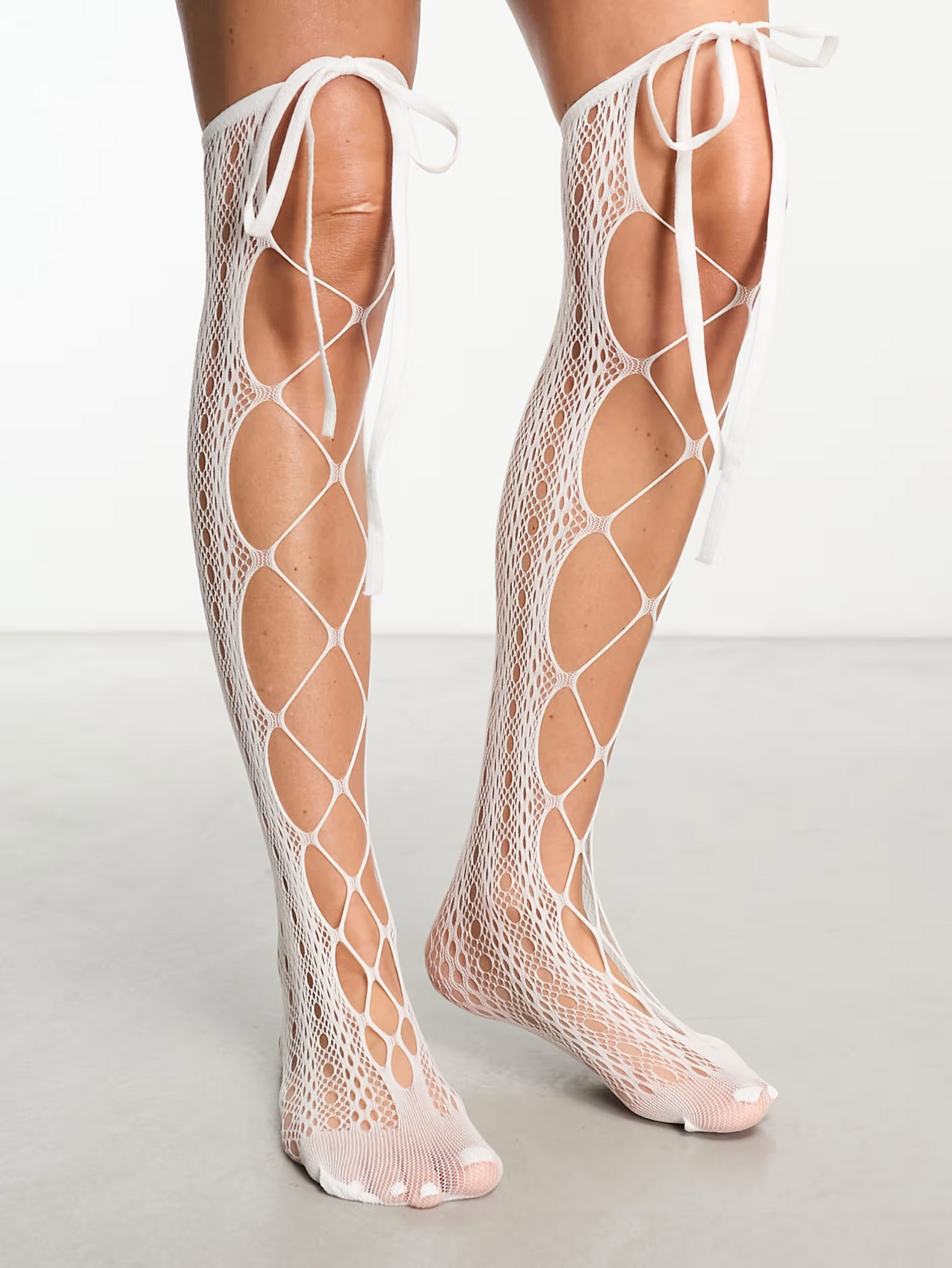 Lace-Up White Socks.