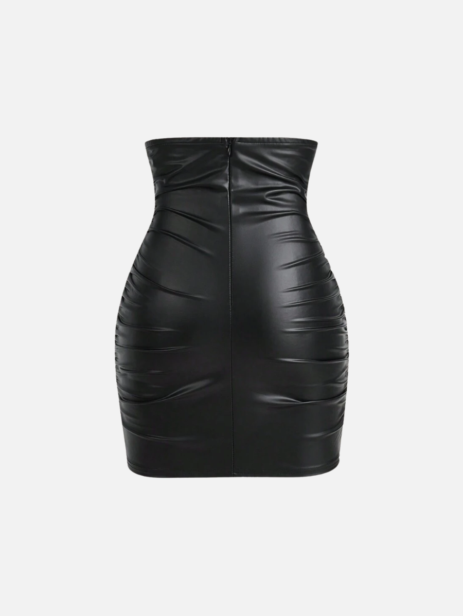 Leather-effect Tight Skirt.