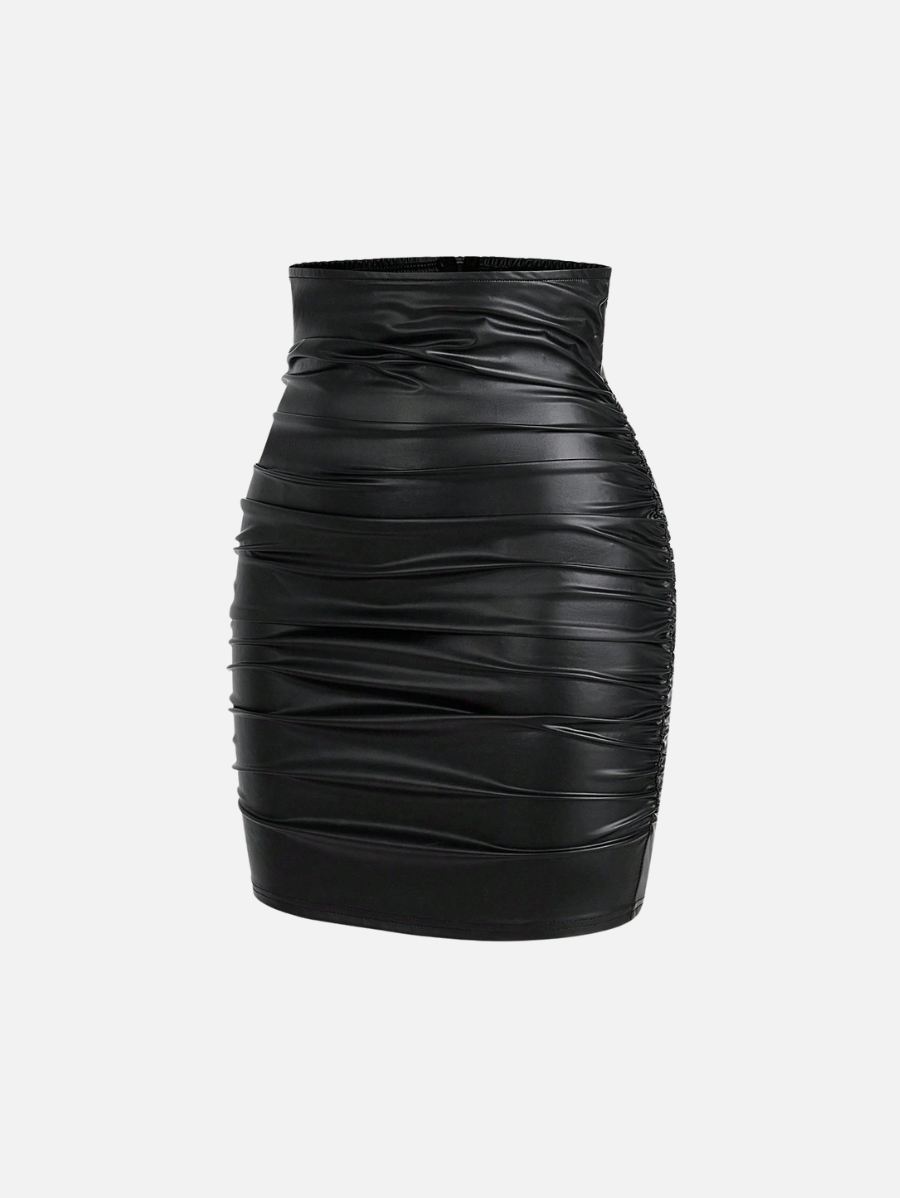 Leather-effect Tight Skirt.