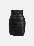 Leather-effect Tight Skirt.