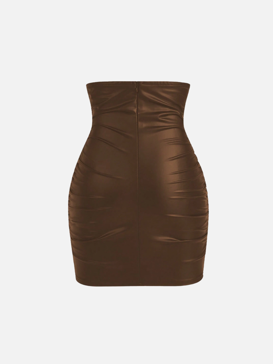 Leather-effect Tight Skirt.