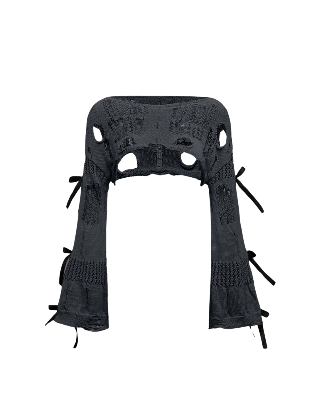 Hollow-shoulder knitted sweater