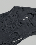 Hollow-shoulder knitted sweater