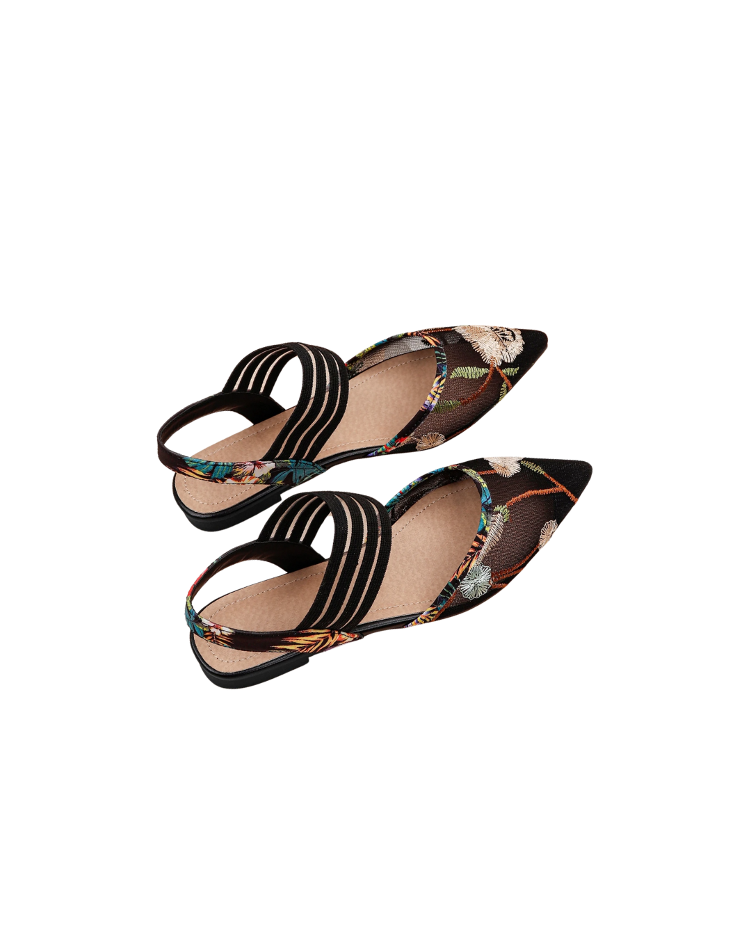 Embroidered Mesh Flats