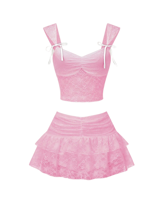 Lace Pleated set