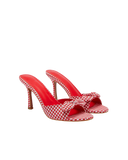 Gingham Bow Heeled Mules