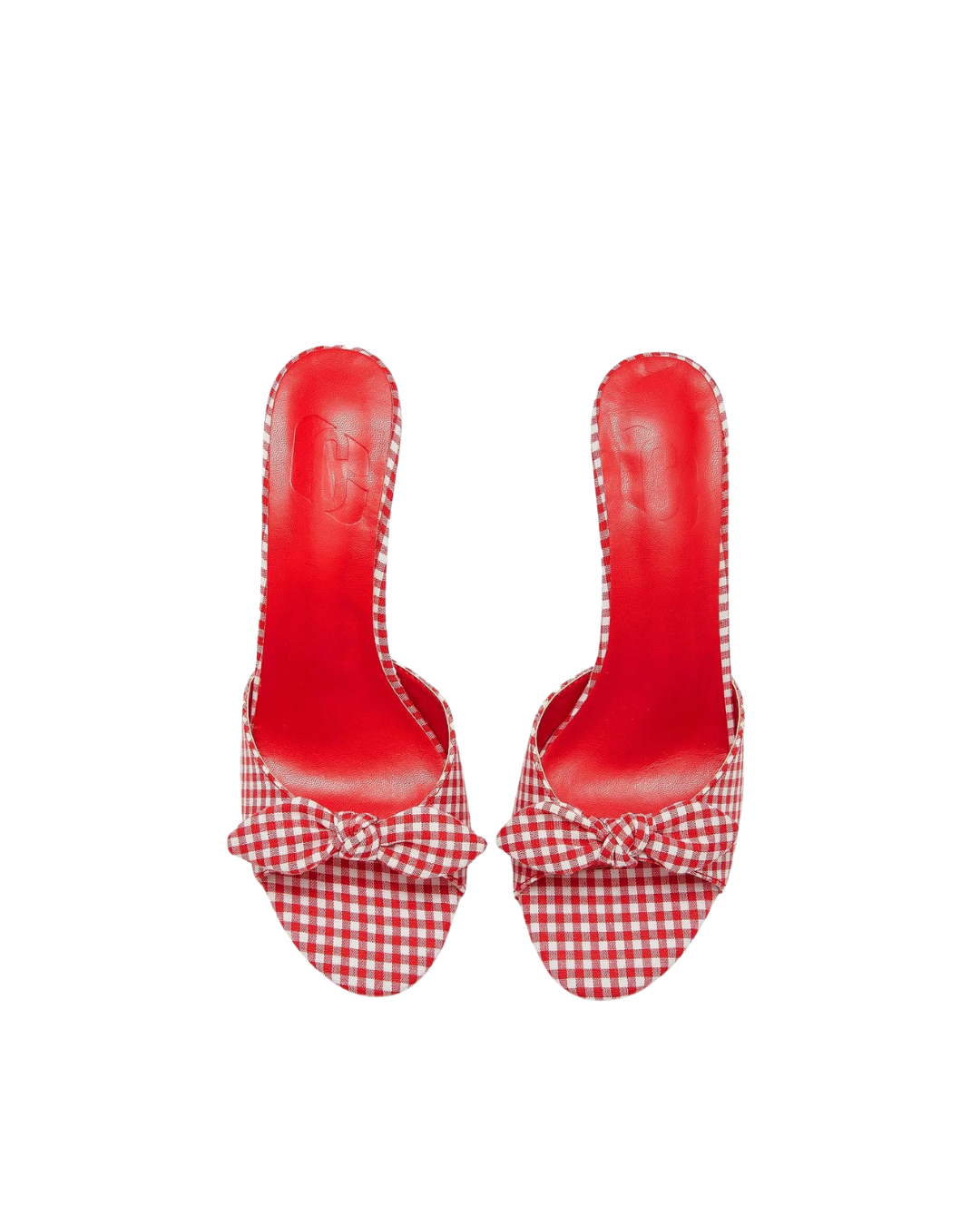 Gingham Bow Heeled Mules