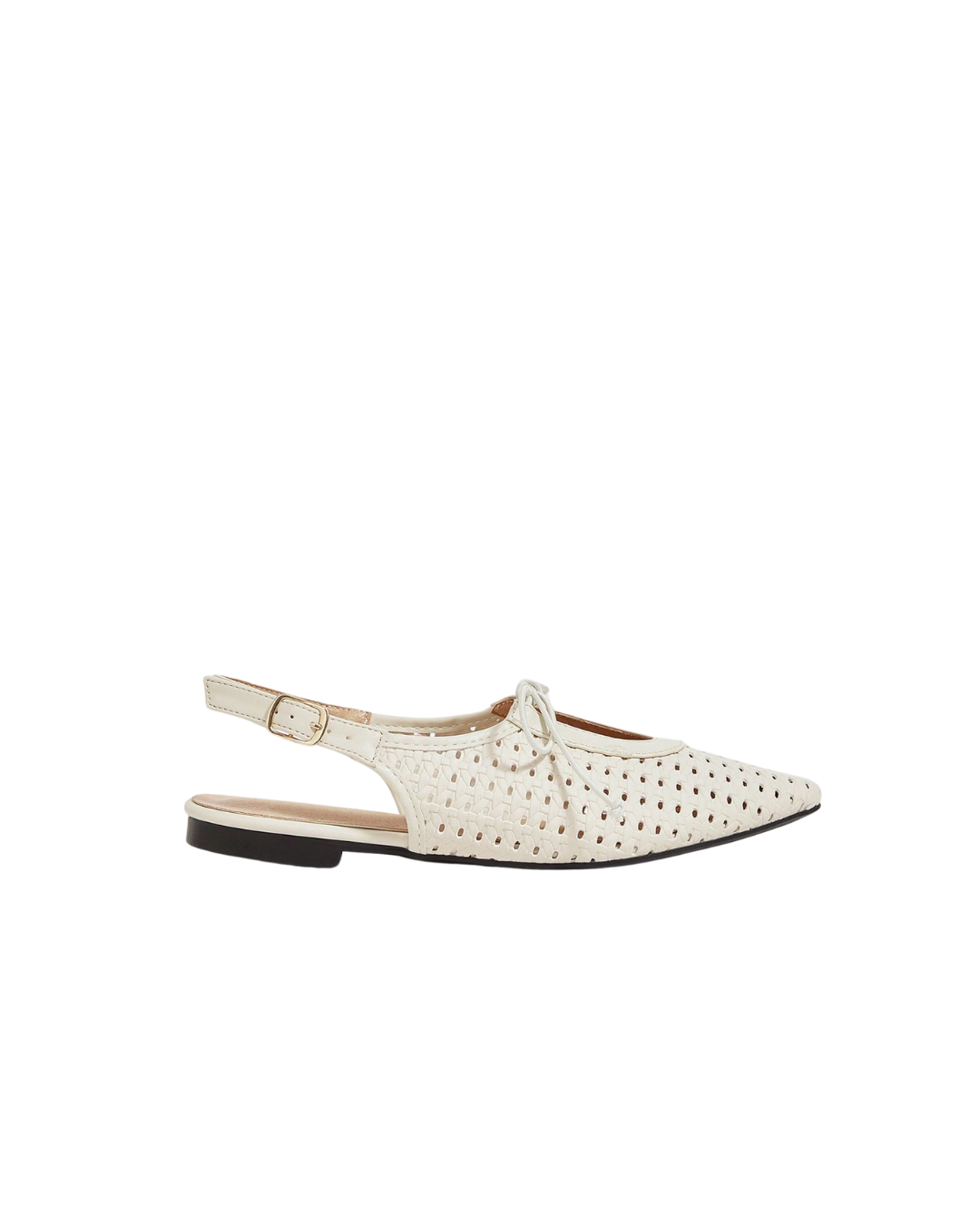 Cream Pointed Flats