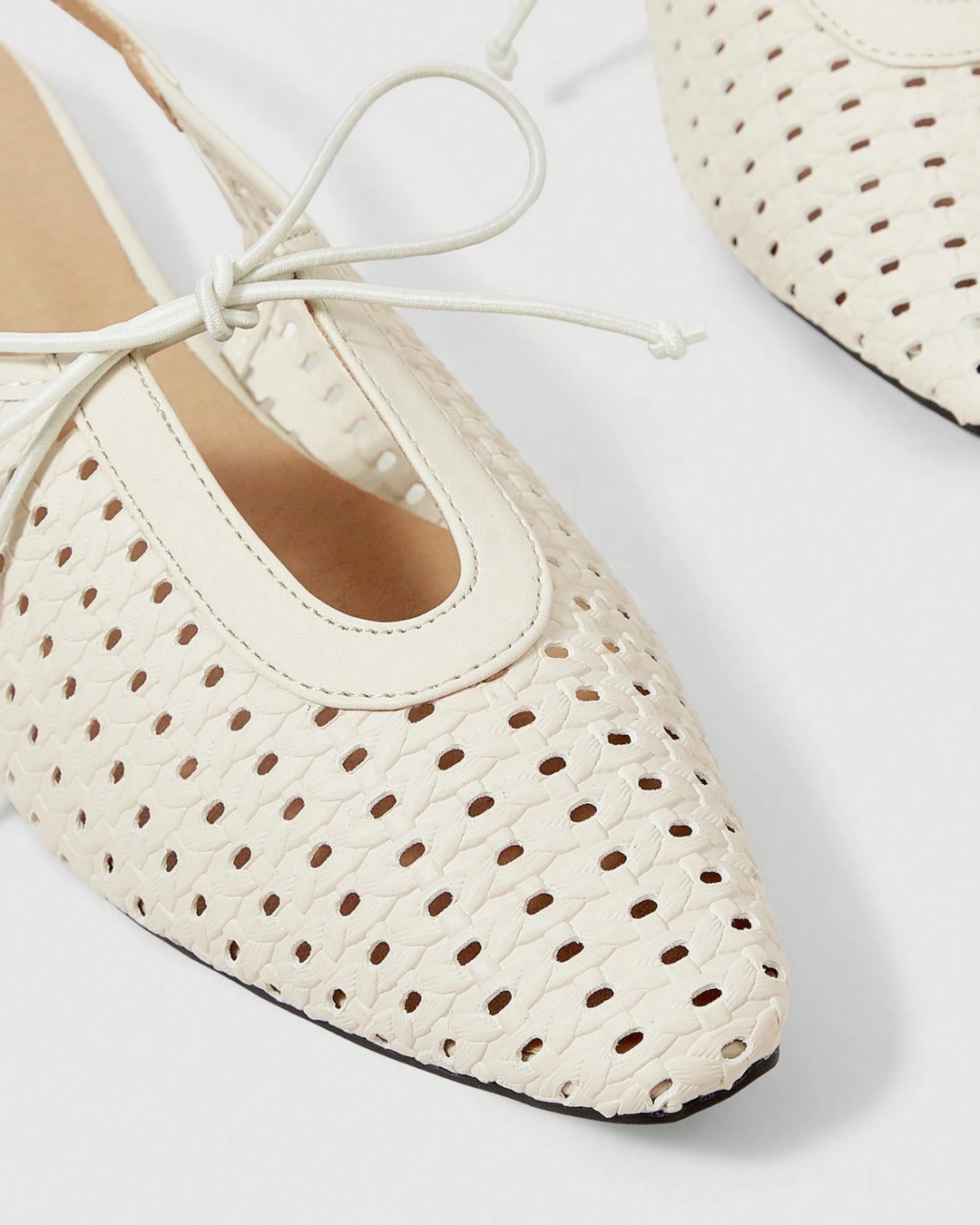 Cream Pointed Flats
