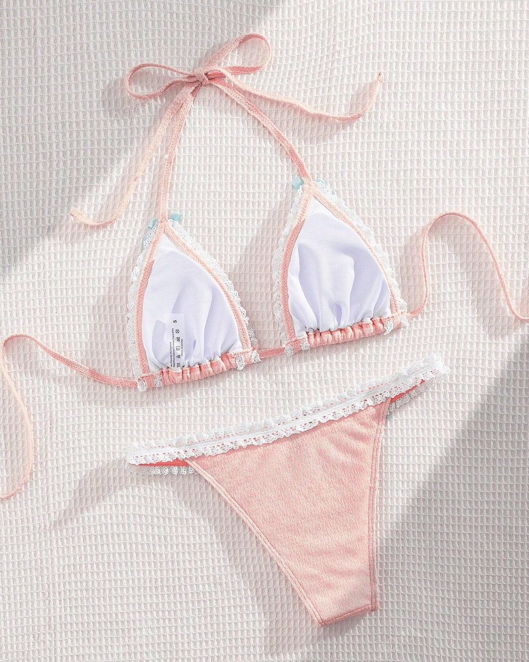 Pastel Lace Trim Bikini