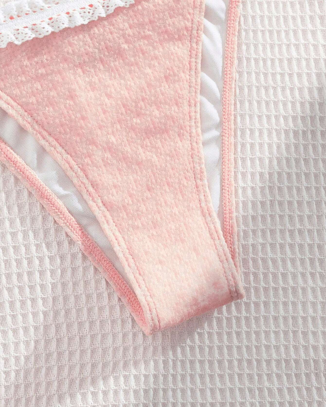 Pastel Lace Trim Bikini