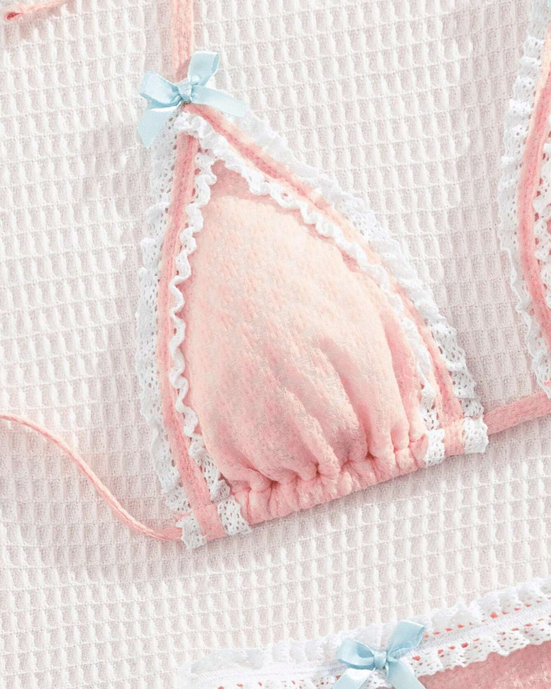 Pastel Lace Trim Bikini