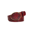 Floral Embossed Leather Belt