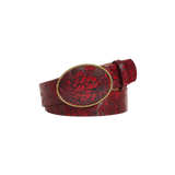 Floral Embossed Leather Belt