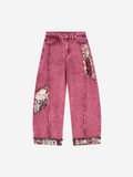 Patchwork Wide Leg Jeans