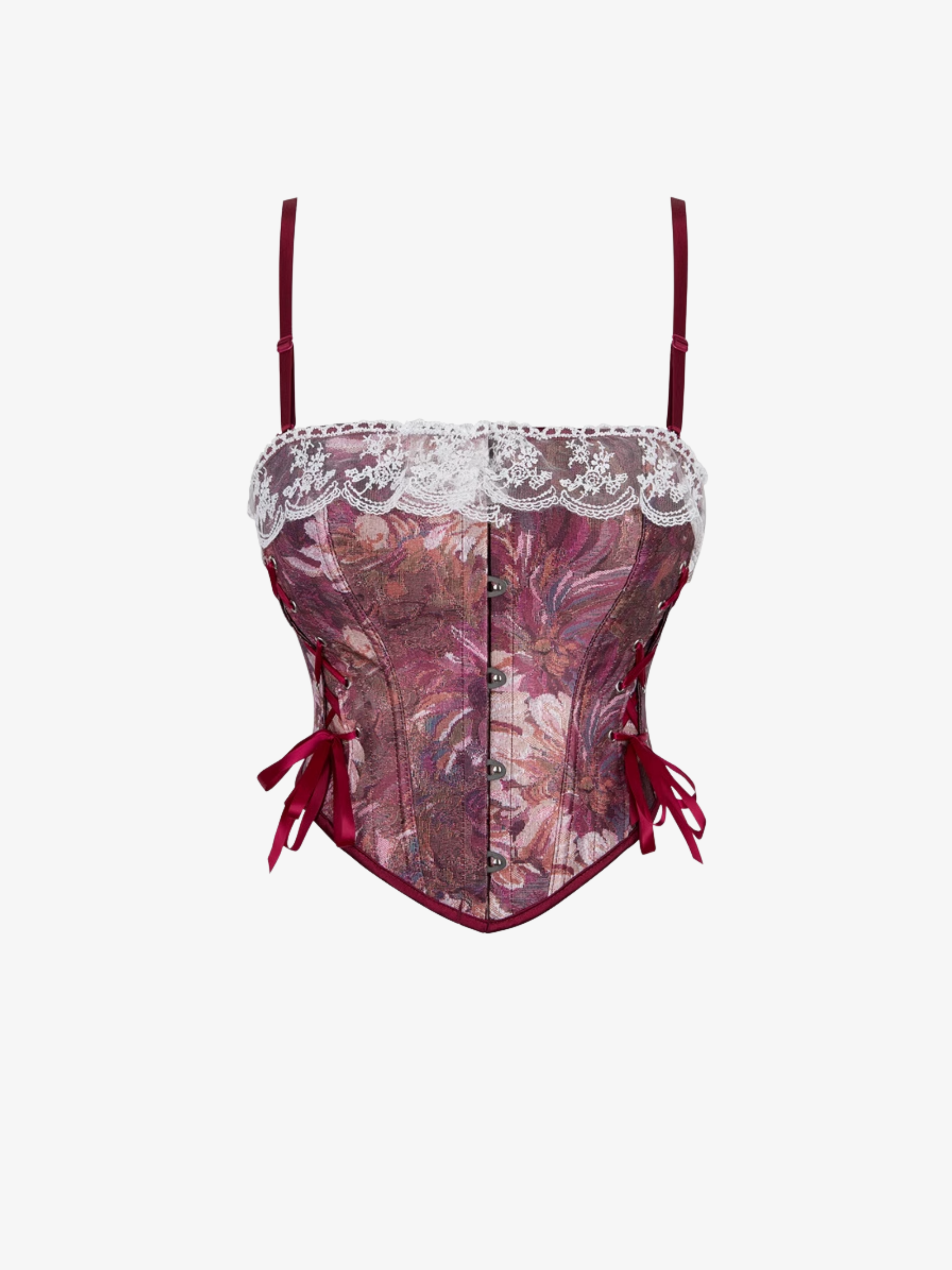 Floral vintage Lace-Up Corset
