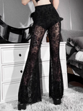 Sheer Lace Flared Pant
