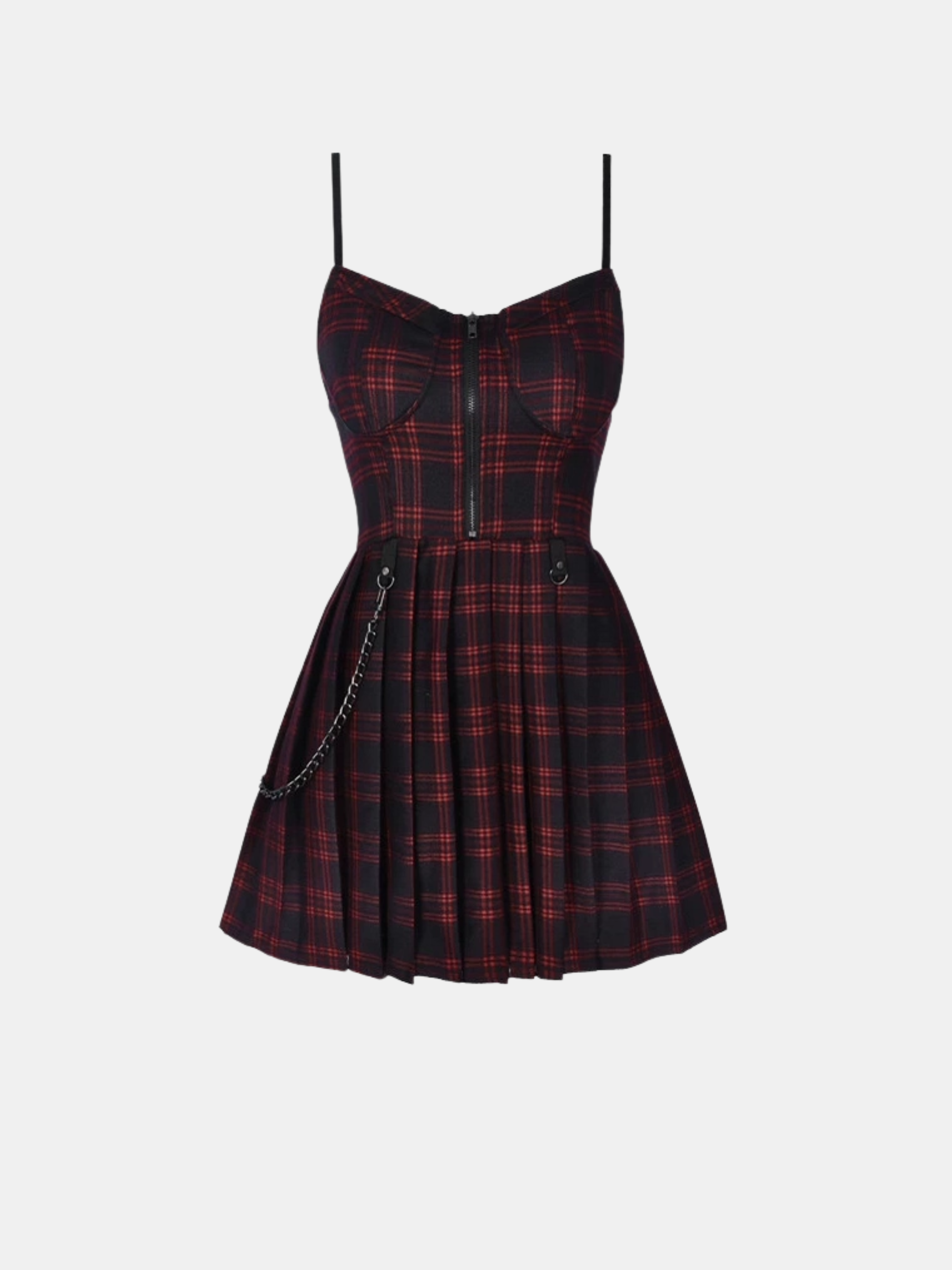Chain Plaid Mini Dress