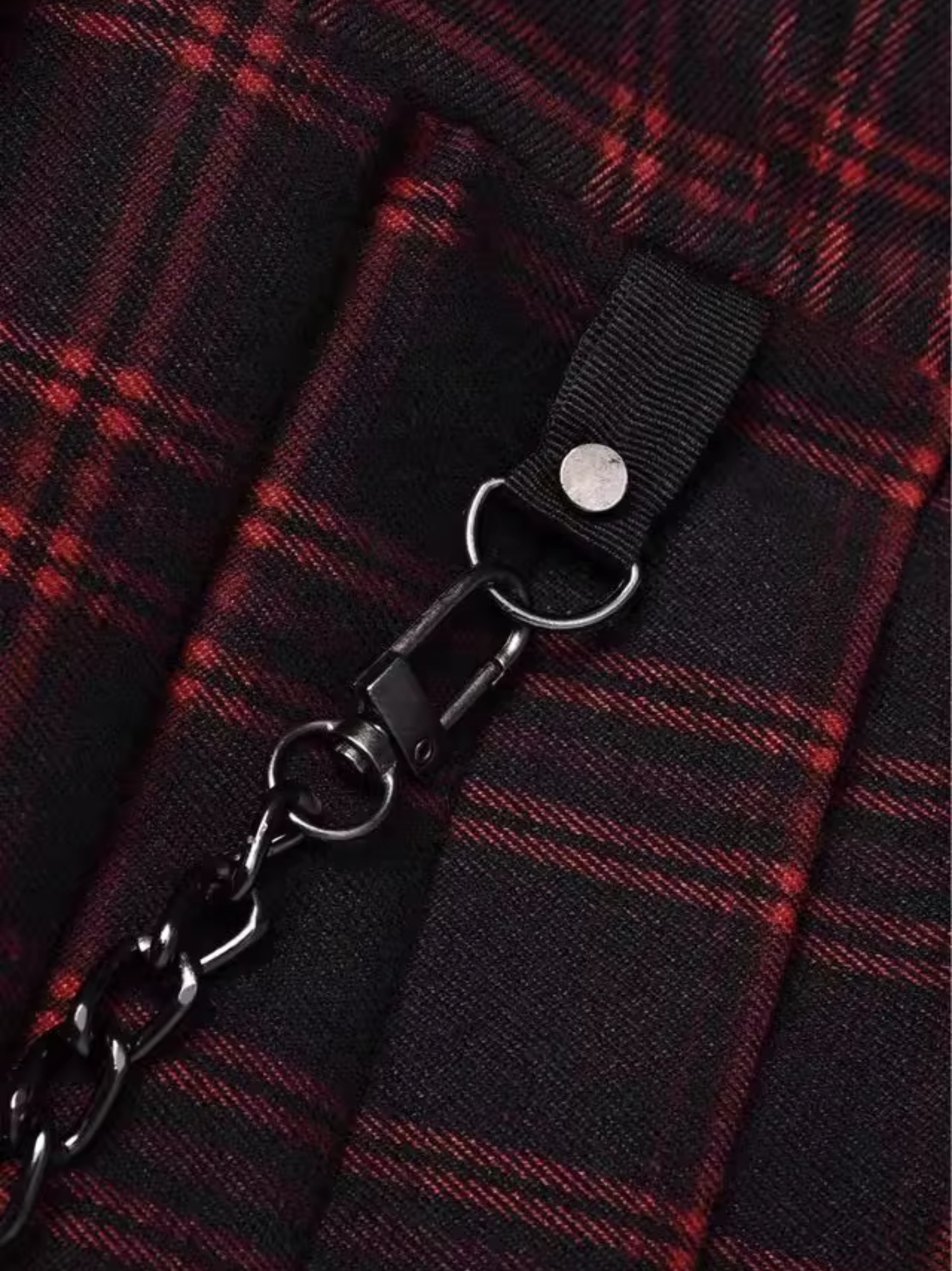 Chain Plaid Mini Dress