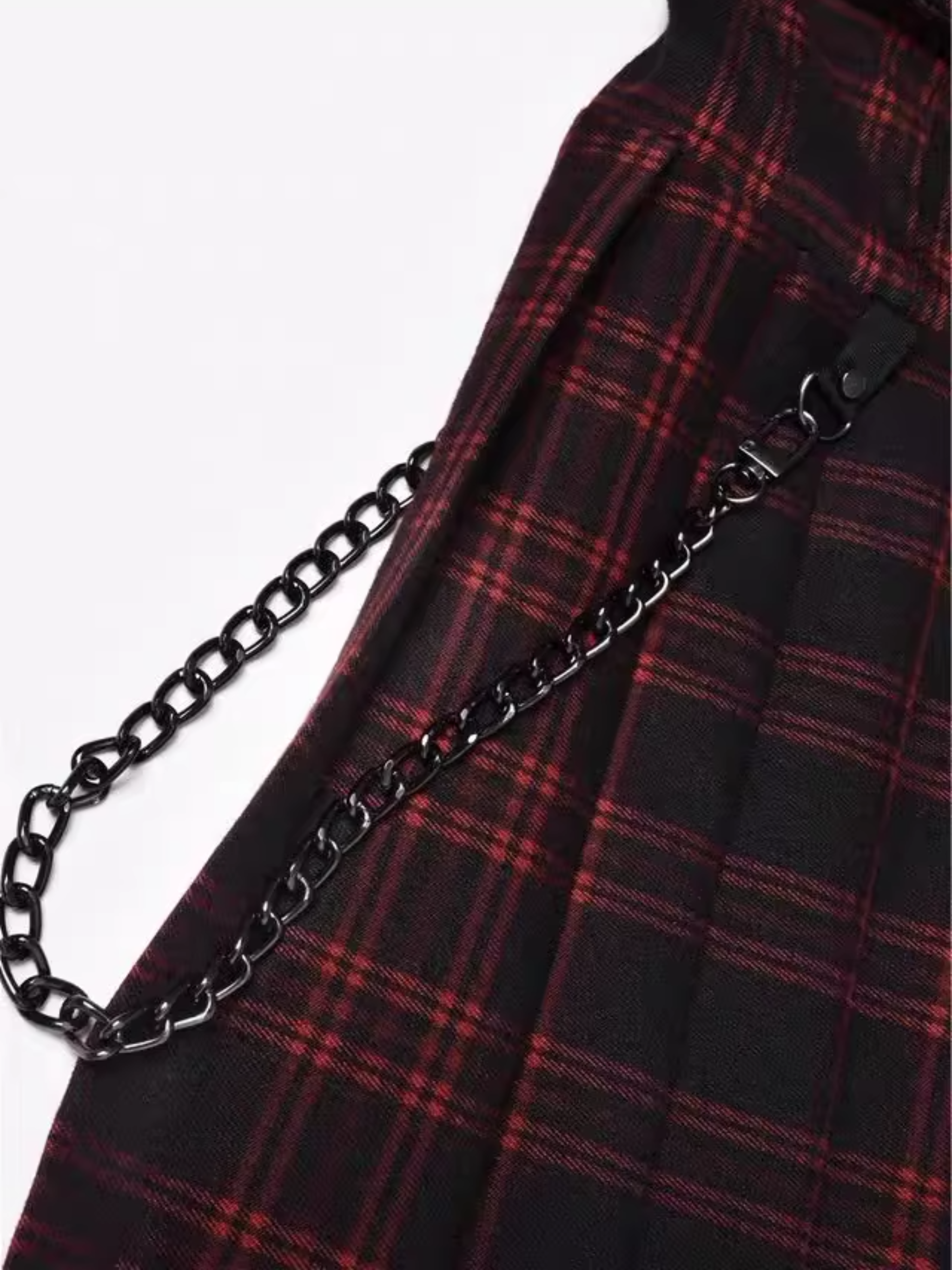 Chain Plaid Mini Dress
