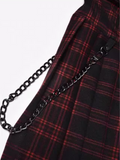 Chain Plaid Mini Dress