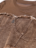 Asymmetric Denim Top