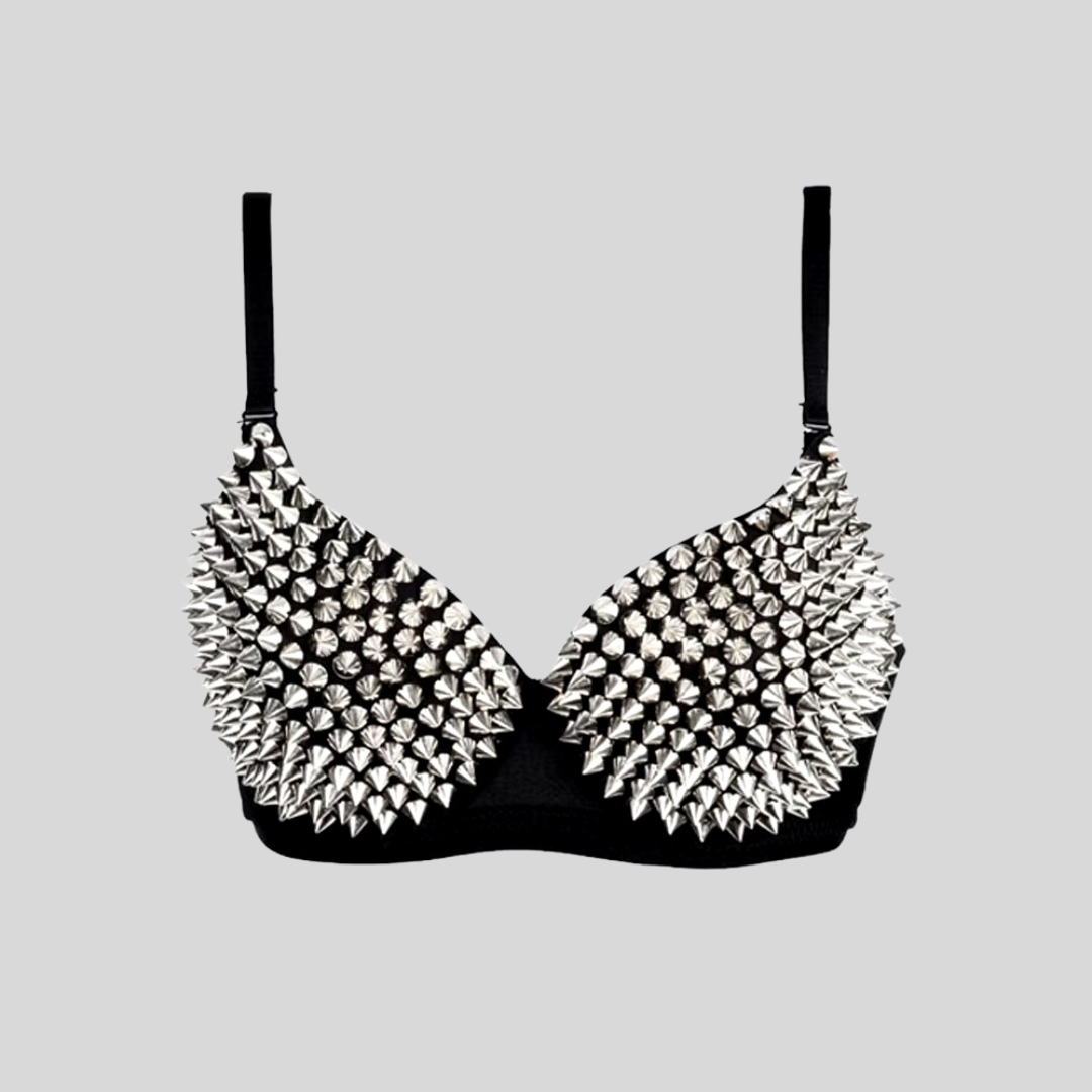 Metallic Spiked Bra